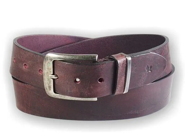 Greenbelts Greenbelts Herren Ledergürtel BARRIE, Dunkel rot, – Produktbild 3 von 6