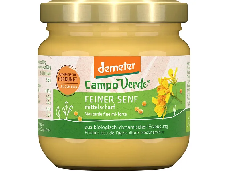 Campo Verde Campo Verde Feiner Bio-Senf, mittelscharf. 200 ml – Produktbild 1 von 1