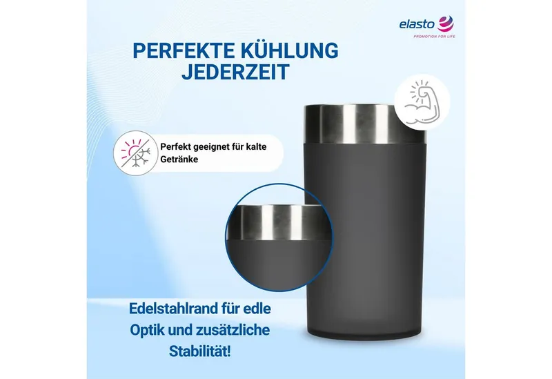 elasto elasto Flaschenkühler "Ono" mit Edelstahlrand, Schwarz, – Produktbild 5 von 7