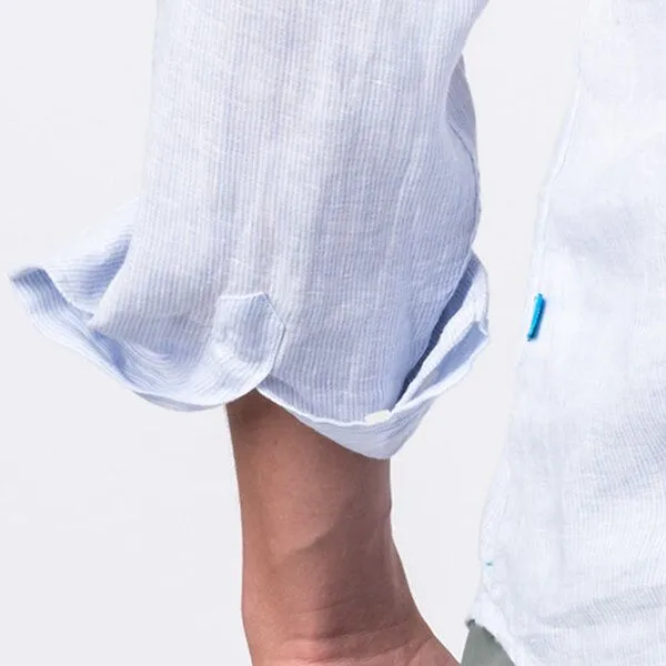 Panareha Panareha SAMUI Gestreiftes Leinen Popover Hemd, Blau, – Produktbild 4 von 4