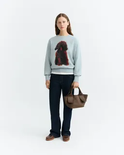 thinking mu Thinking MU Damen vegan Sweatshirt Bonnie Mit Tierporträt Hellblau – Produktbild 1 von 1