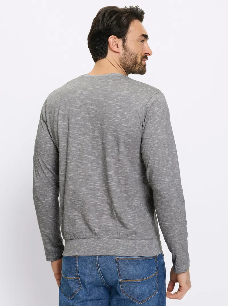 Catamaran Langarmshirt grau-meliert, Grau-meliert, – Produktbild 2 von 2