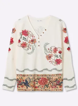 sheego by Joe Browns Langarmshirt champagner-rostrot-bedruckt – Produktbild 1 von 1