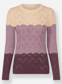 Witt Ajourpullover burgund-mauve-gemustert – Produktbild 1 von 1