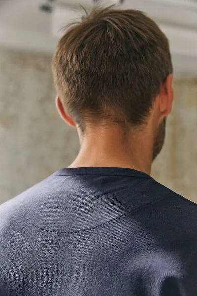 About Companions About Companions Basic T-Shirt LIRON aus Bio-Baumwollpiqué, Blau (eco pique navy), – Produktbild 2 von 4