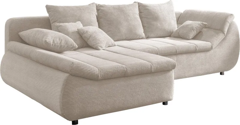 Home affaire Ecksofa Imola, bequem, aktuelle Steppung im Sitz, L-Form, Breite 270cm, wahlweise mit Bettfunktion, Beige|braun, – Produktbild 8 von 8