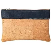 Kork Deko Kork-Deko Kleine Kork-Tasche / kleine Clutch / Etui / großes Portemonnaie, beige blau – Produktbild 1 von 1