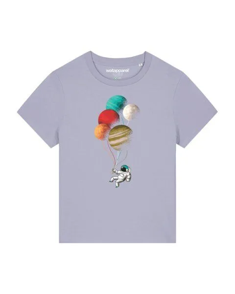 watapparel watapparel T-Shirt Frauen Balloon Spaceman, Lavender, – Produktbild 1 von 4