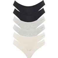 ORGANICATION ORGANICATION Damen vegan Multipack 6er-Pack Zehensteg Kavinn Off White, Grey Melange & Black, Schwarz, – Produktbild 1 von 1