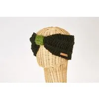 short'n'pietz short'n'pietz Schurwollstirnband zweifarbig mit Knoten, handgestrickt, Olivegrün hellgrün, – Produktbild 1 von 1