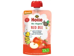 Holle Holle Quetschie Bio-Fruchtmus "Apfel, Erdbeere", Red Bee, ab 8. Monat, 100 g – Produktbild 1 von 1