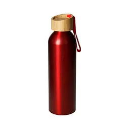 elasto elasto Aluminiumflasche Bamboo 0,6 l, Weiß / rot, – Produktbild 1 von 1