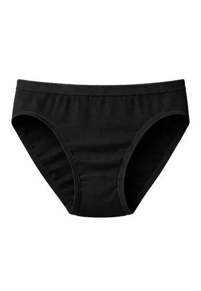 Haasis Bodywear Haasis Bodywear Damen Mini Slip m. Glanzgummi, 3er Pack, Bio Baumwolle, Schwarz, – Produktbild 2 von 4