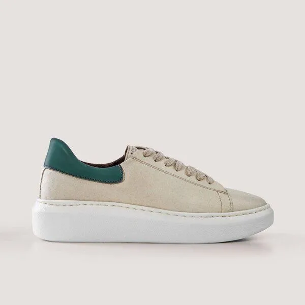 AGAZI AGAZI EMMA - apple & corn leather sneakers (vegan, plant-based), Turquoise, – Produktbild 1 von 4