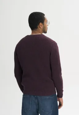 MELA MELA Herren vegan Strickpullover Ravi Elderberry Melange – Produktbild 1 von 1
