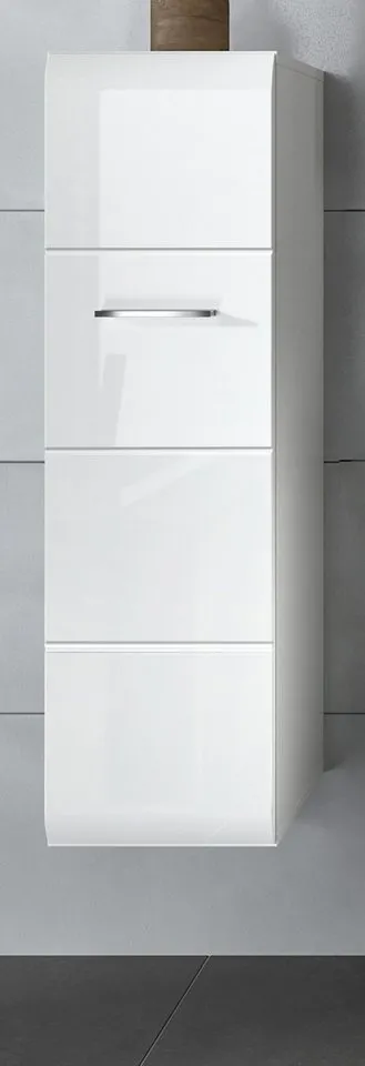 Inn.Furn Badkommode Cover (Badschrank in weiß Hochglanz, Midischrank 30 x 109 cm), stehend oder als Hängeschrank, Weiß, – Produktbild 3 von 5