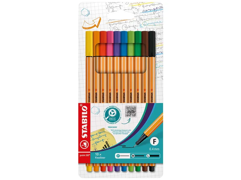 Stabilo STABILO Fineliner "point 88", ISCC Plus 96%, 10er-Set – Produktbild 1 von 2