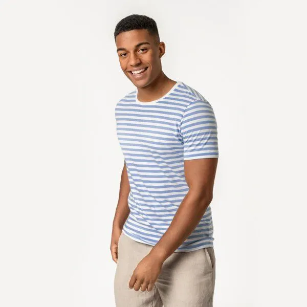 Living Crafts Living Crafts T-Shirt - THERREL, Wave/tofu striped (mehrfarbig), – Produktbild 1 von 4
