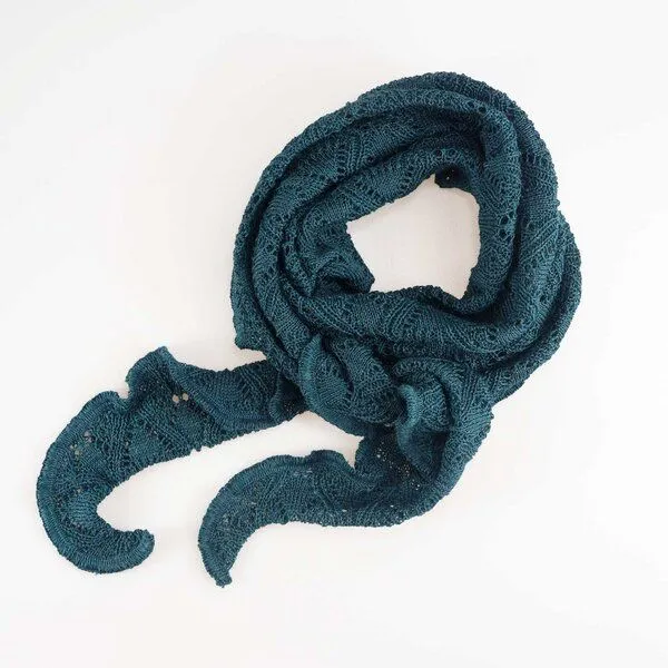 Invero Invero kleiner Merino Schal Daisy, Petrol, – Produktbild 1 von 2
