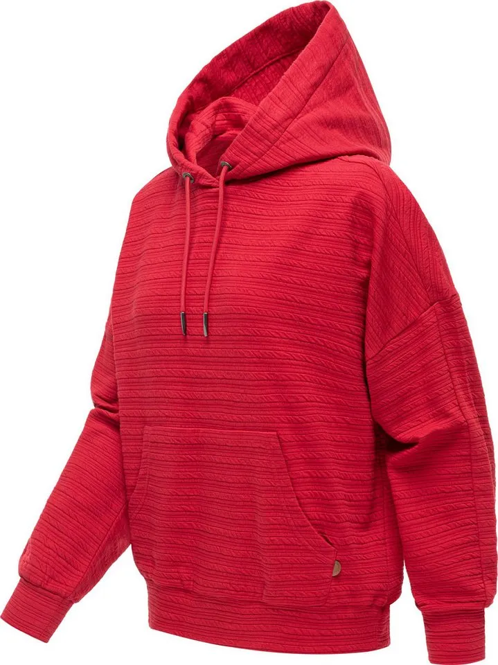 ragwear ragwear Kapuzenpullover Pirita Crepe Hoodie mit verstellbarer Kapuze, Rot, – Produktbild 1 von 4