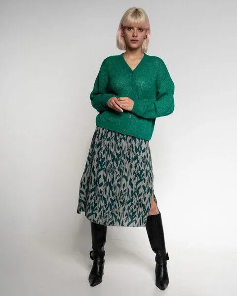 Alma & Lovis Alma & Lovis Leichte Strickjacke aus feinem Alpakagarn | Light Jacket, Smaragd (grün), – Produktbild 2 von 4