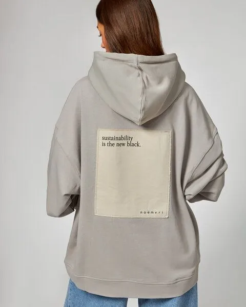 noemvri fashion label noemvri fashion label oversized Hoodie, Grey, – Produktbild 3 von 4