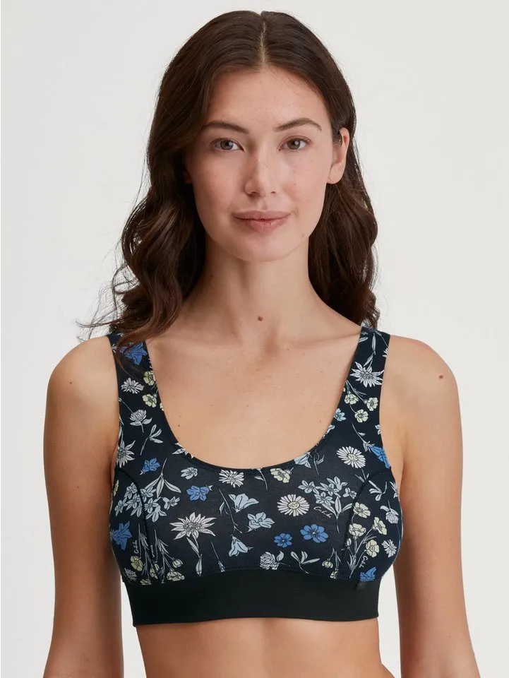 CALIDA CALIDA Bustier Elastic Trend Baumwollmix, Single Jersey Qualität, elastisch, bequem, sportlich, Schwarz, – Produktbild 1 von 5