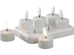 Konstsmide Konstsmide LED-Dekolicht 6er-Set "Teelichter" inkl. Ladestation und Fernbedienung, weiß – Produktbild 1 von 1