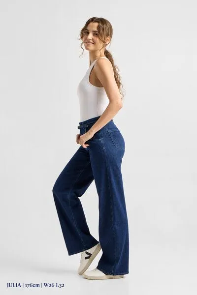 DAWN Damen Jeans BLINK High Waist Wide DAWN Bio-Baumwolle, Dark blue, – Produktbild 6 von 6