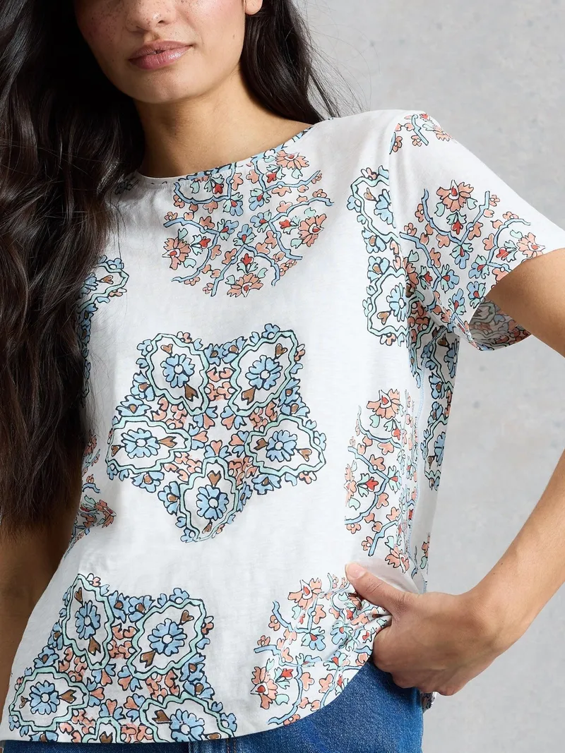White Stuff T-Shirt Abbie - 48, Weiß print, – Produktbild 3 von 4