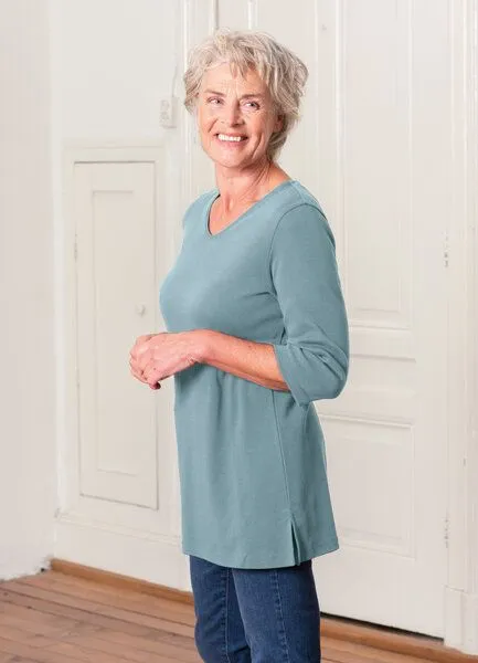 Heidekönigin Heidekönigin Longshirt Pure Cotton, Steinblau, – Produktbild 2 von 4