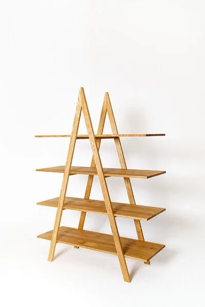kleiderleiter_de kleiderleiter_de Leiterregal, Holzregal PAUL aus massiver Eiche von kleiderleiter.de – Produktbild 2 von 4