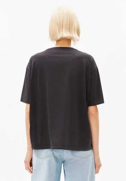 ARMEDANGELS ARMEDANGELS DRAWSTRING Damen T-Shirt aus 100% Bio-Baumwolle, Dark steel, – Produktbild 2 von 4