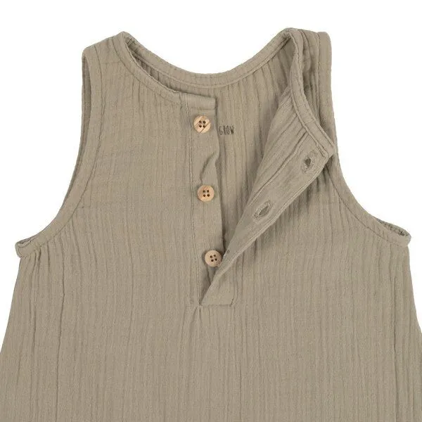 Lässig Lässig Baby Jumpsuit Latzose - Bio Baumwolle, Taupe GOTS – Produktbild 2 von 3