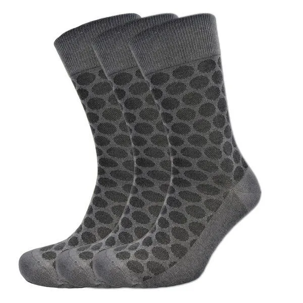 BLS Organic BLS Organic 3er Pack GOTS zertifiziert 98 % Bio-Baumwolle Polka Dot Pattern Herrensocken, Dunkel grau, – Produktbild 1 von 1