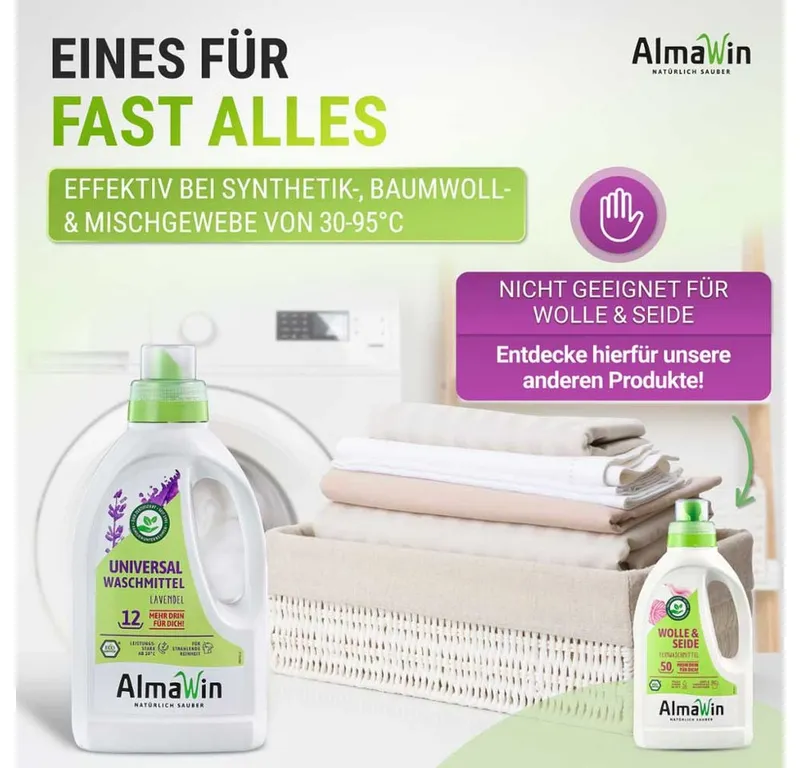 AlmaWin AlmaWin Komplettes Haushalt Starter-Set Vollwaschmittel – Produktbild 4 von 5