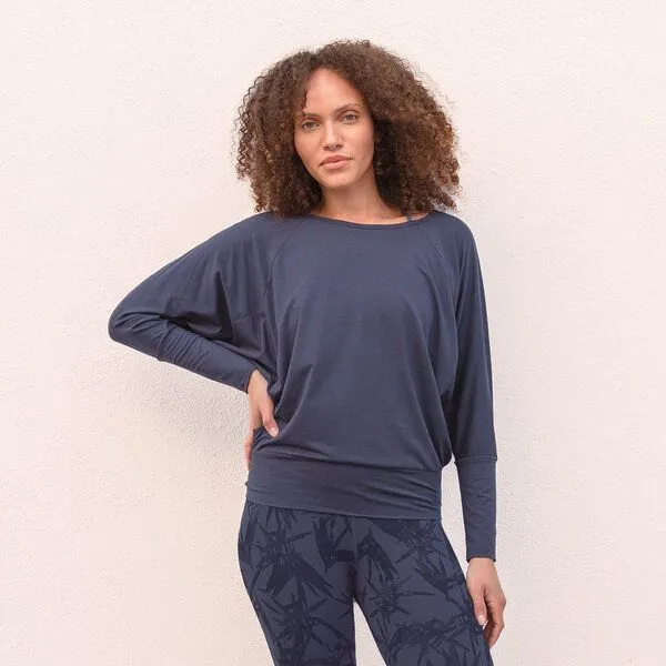 Jaya Jaya SWEATER SARA TENCEL, Nightblue/blau, – Produktbild 2 von 4