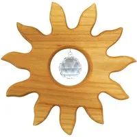 Sternengasse Sonne aus heimischem Laubholz, Holzdeko mit Kristall Maße 12 x 12 x 1,2 cm – Produktbild 1 von 1
