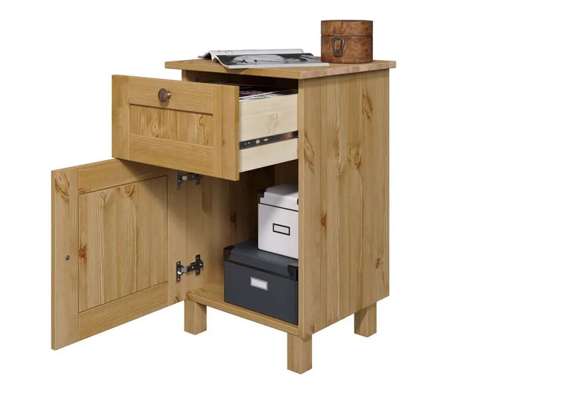 OTTO home Nachtkommode Juventus, Nako, Nachttisch, mit einer Schublade, aus massiver Kiefer, FSC®-zertifiziert, Beige, – Produktbild 4 von 5