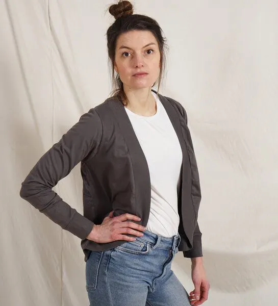 Lena Schokolade Lena Schokolade Jäckchen aus Bio-Baumwolle, Anthrazit, – Produktbild 2 von 3