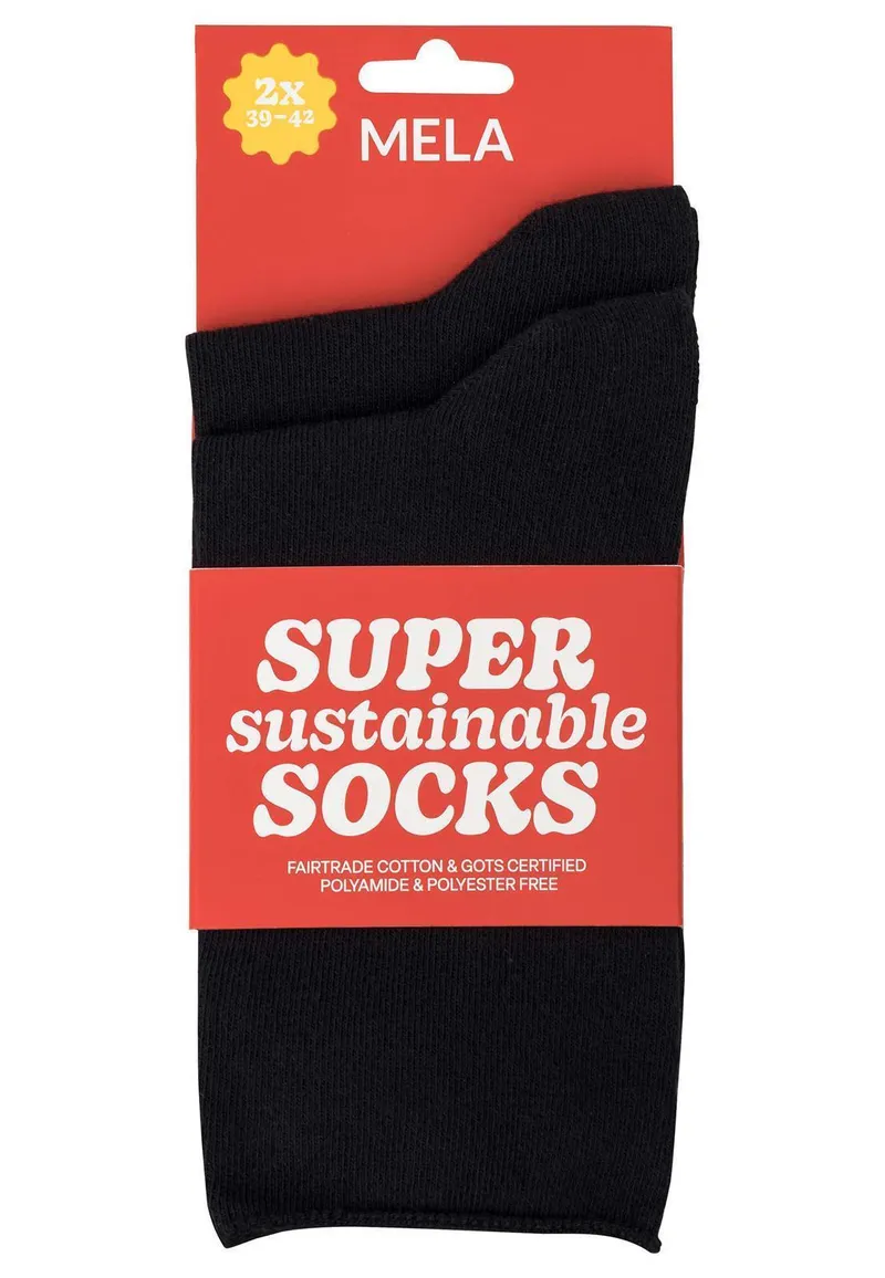 MELA Rollsaum Socken, 2er Pack, Schwarz, – Produktbild 1 von 2