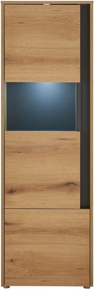 Home affaire Vitrine City/Giron, moderner Hochschrank, Glasvitrine zeitlos, modern, ausreichend Stauraum, vielseitig einsetzbar, Braun, – Produktbild 3 von 5
