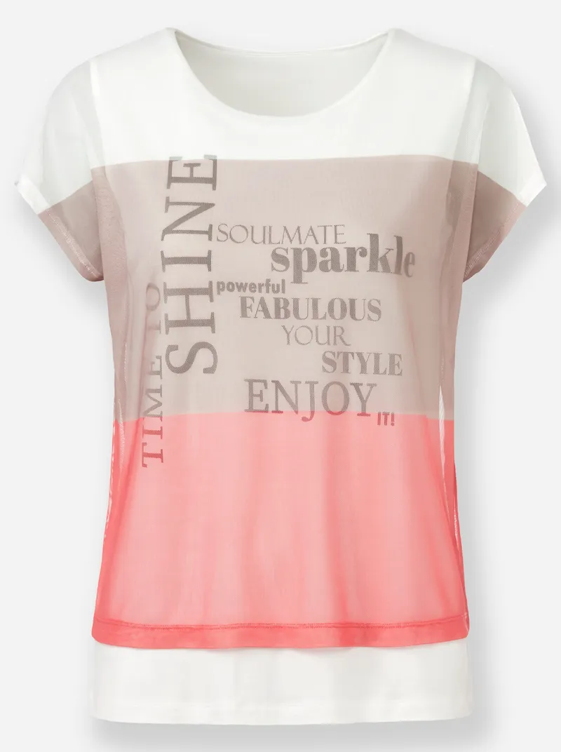 heine Print-Shirt ecru-sesam-bedruckt, Ecru-sesam-bedruckt, – Produktbild 1 von 2