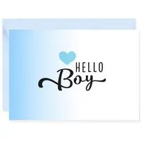 Bow & Hummingbird Bow & Hummingbird Mini-Grußkarte Hello Boy – Produktbild 1 von 1