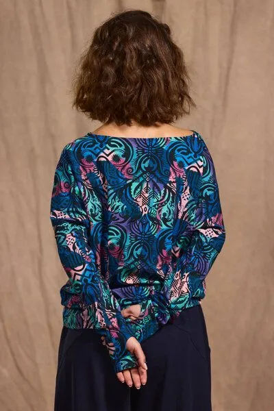 KOKOworld KOKOworld Damen Longsleeve-Bluse Be-My-Valentine aus LENZING ECOVERO Viscose, Mokosh-mini (mehrfarbig), – Produktbild 2 von 4