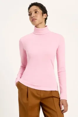 LANIUS Lanius Damen vegan Rollkragenshirt Lanius Rosa, Hell-pink, – Produktbild 2 von 2