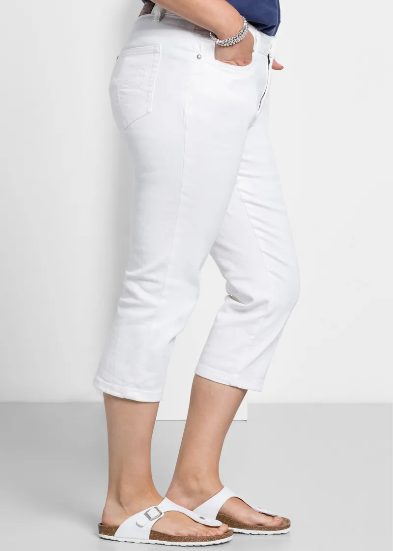 sheego Caprijeans white denim, White denim, – Produktbild 1 von 2
