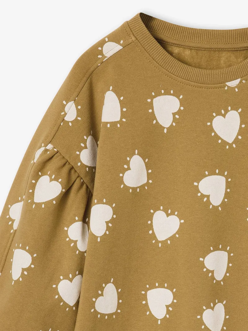 Vertbaudet Kurzes Sweatkleid Mädchen, Olivgrün, – Produktbild 3 von 3