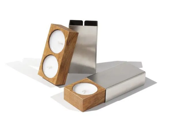 Side by Side Side by Side Kerzenhalter Two of us, Silber, – Produktbild 3 von 4