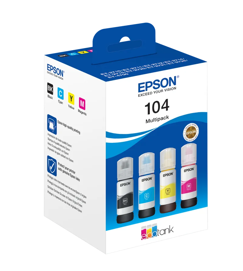 Epson Epson Tinten 104 schwarz, cyan, magenta, gelb, 4er-Set – Produktbild 1 von 4
